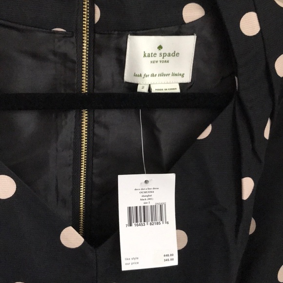 NWT Kate Spade size 2 deco dot dress - Picture 3 of 3